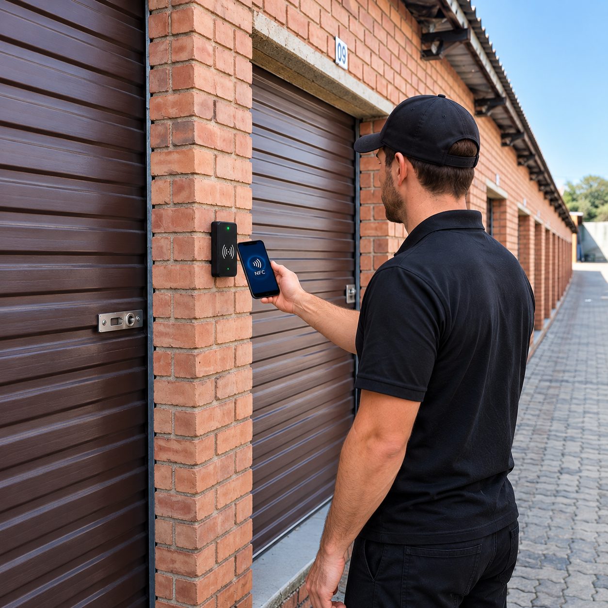 Storage unit keyless NFC access control with smartphone
